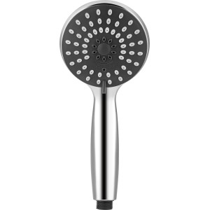 Douchette chromée-grise, Ø 10,5 cm, 3 fonctions pour une douche confortable.