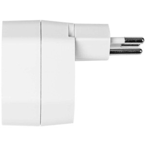 Adaptateur multiple blanc Steffen Line, rotatif, avec sécurité enfant pour prises.