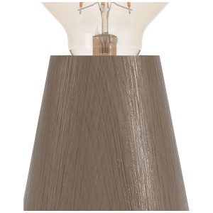 Lampada da tavolo Eglo Asby in legno scuro, lampada di design con lampadina a vista.