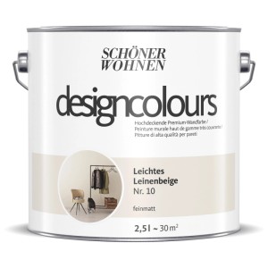 Schöner Wohnen Design colour Light Linen Beige, pittura murale opaca in un secchio di vernice.