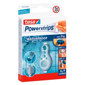 tesa Powerstrips Large Waterproof, 6 pièces. Bandes adhésives pour environnements humides.