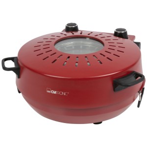 Pizzamaker Clatronic PM3787 rosso con finestra, ideale per pizza come da forno a legna.