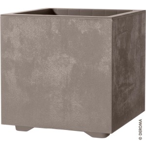 Quadratischer Pflanzkübel Millennium 39 cm in Sandstone-Optik aus Kunststoff, doppelwandig, für innen & außen.