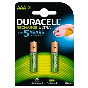 Duracell Rechargeable AAA 900mAh, confezione da 2. Batterie ricaricabili per dispositivi.