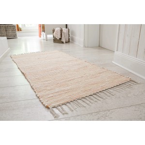 Tappeto in lana arancione Kentucky, 60x120 cm, con frange. Resistente e facile da pulire.