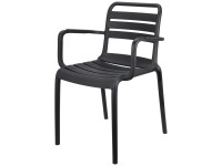 Gartenstuhl stapelbar Polypropylen Stahl Schwarz (HxBxT) 83 x 58 x 60 cm
