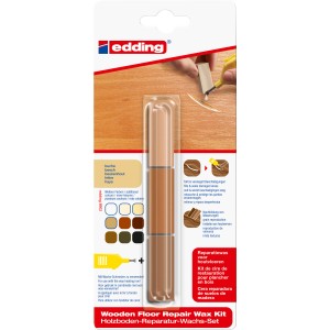 Kit cera riparatrice per pavimenti in legno edding 8902 faggio per riparare pavimenti in legno.
