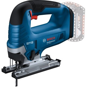 Seghetto alternativo a batteria Bosch Professional GST 18 V-125 B con impugnatura a staffa, blu/nero.