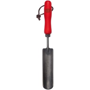Felco Hori-Hori sarchiatore 441 con manico in legno rosso e cinturino in pelle per giardinaggio.