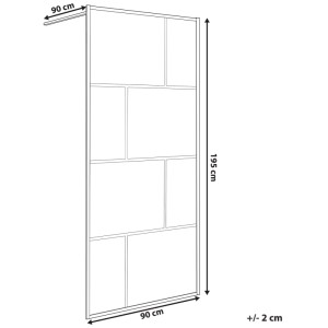 Paroi de douche Beliani Tapajos, verre transparent avec grille noire, 195x90 cm. Pour douches à l'italienne.
