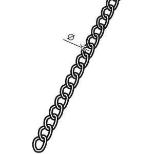 Catena a maglie in acciaio Conacord, 1,5 mm x 5 mm, nichel, al metro.