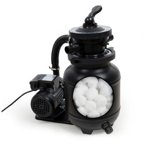 Système de filtration Steinbach Active Balls+ pour piscines jusqu'à 19000 l, avec vanne 7 voies et manomètre.