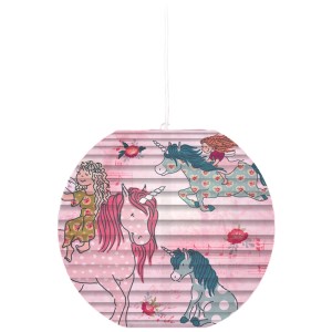 Suspension multicolore Näve Japanballon Kid Licorne, Ø 40 cm, pour chambre d'enfant.