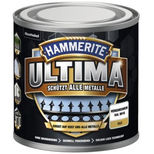 Dose Hammerite Metall-Schutzlack Ultima, Verkehrsweiß matt, 250ml. Metalllack schützt vor Rost.