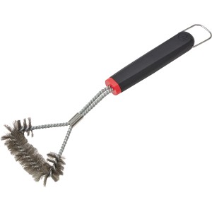 Brosse de barbecue Jamestown avec tête à 3 faces et poils en fil de fer pour le nettoyage du gril.