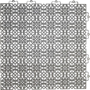 Dalle clipsable Andiamo gris foncé (38x38 cm) avec motif complexe, lot de 7 pour balcon et terrasse.