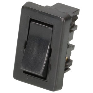 Interruttore a bilanciere nero 1 polo 2A 250V per installazione.