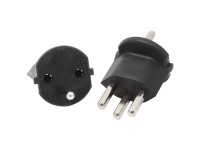 Fixadapter Typ23 / Schuko 3-polig Schwarz Fixadapter Typ23 / Schuko 3-polig Schwarz
