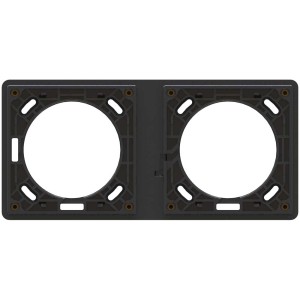 Telaio di montaggio a incasso Exo IP55 nero per 2 moduli, montaggio orizzontale/verticale.