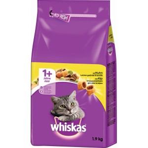 Whiskas 1+ Pollo cibo secco per gatti, confezione da 1,9 kg