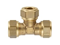 T-Stück Messing blank 15 x 15 mm Klemmverschraubung