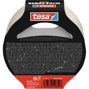 Ruban de réparation transparent Tesa Ultra Power Clear, 20 m, pour des réparations invisibles.
