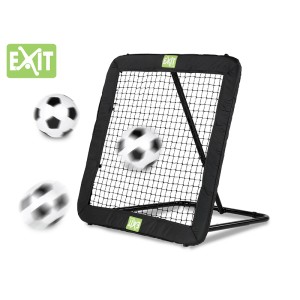EXIT Kickback Multisport Rebounder L 124x124 cm con pallone da calcio nell'area gioco e divertimento.
