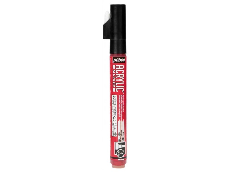 Pébéo Decomarker Pennarello Acrilico Punta Tonda 4mm, Colore Nero Prezioso, Multiuso Per Legno, Vetro, Plastica, Tela