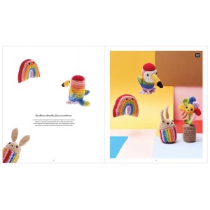 Magazine Rico Design Ricorumi Rainbow (français) avec modèles de crochet pour figurines Amigurumi colorées.