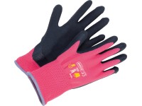 Kinderhandschuh Naturlatex-Teilbeschichtung Pink oder Blau Gr. 5