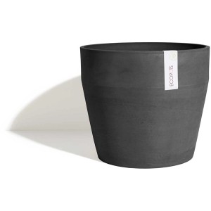 Vaso per piante Ecopots Sankara grigio scuro, Ø 40 cm, in materiale riciclato resistente.
