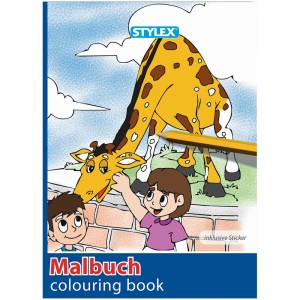 Libro da colorare con giraffa e adesivi, 24 pagine da colorare. Divertimento creativo per bambini.