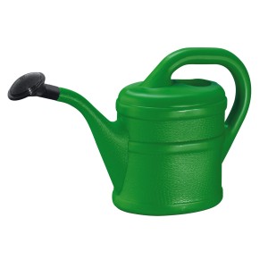 Arrosoir vert Geli (environ 2 l) en plastique avec pomme d'arrosage noire.