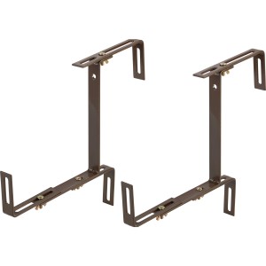 Supports marron en acier réglables 3D pour jardinières de balcon, lot de 2.