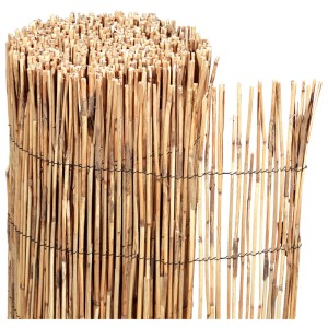 Stuoia di canne naturale arrotolata Videx Garden Peking per privacy in giardino o balcone, legata con filo.