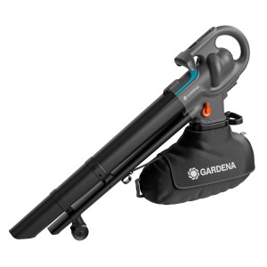 Gardena PowerJetCollect aspiratore/soffiatore a batteria (batteria non inclusa) con sacco di raccolta e ruota a 360 gradi.