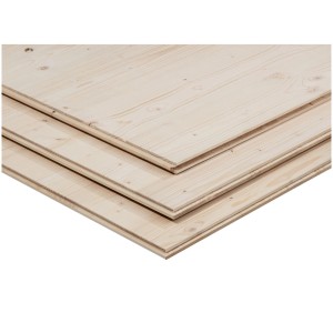 Pannello a tre strati in abete rosso con linguetta e scanalatura, 250x62,5 cm, spessore 19 mm. Ideale per interni.