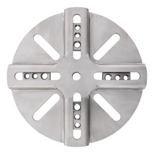 Piastra adattatore Doppler Vario, 6-17cm, adattatore per base ombrellone in acciaio inox argentato.