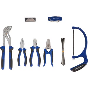 Assortiment d'outils en coffret : Coffret d'outils LUX 151 pièces avec pinces, tournevis et scie.