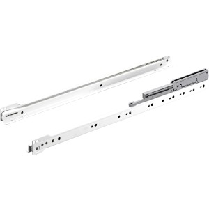 Guide a rulli Hettich a estrazione parziale, 500 mm, acciaio verniciato a polvere bianco, 1 pezzo.