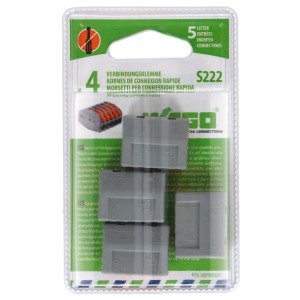 Morsetto Wago 5 poli, grigio, per connessioni elettriche sicure fino a 2,5 mm².