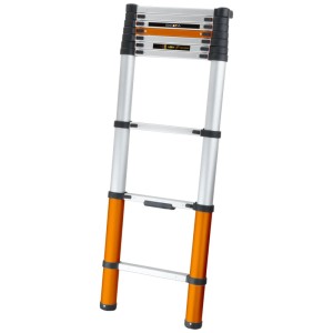 Scala telescopica Batavia Giraffe Air Premium, alluminio, arancione, piegata in modo compatto.