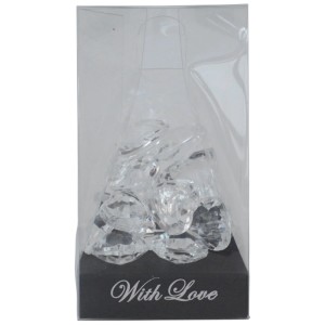 Pietre decorative trasparenti a forma di cuore, 18 pezzi, ideali per l'artigianato e le decorazioni.