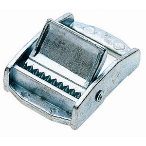 Boucle à came pour sangles d'arrimage, galvanisée, capacité de charge max. 60 kg pour sécuriser le chargement.