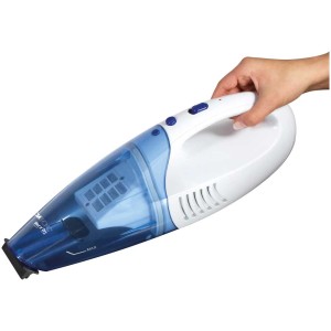 Clatronic AKS 828 aspirateur eau et poussière sans fil, blanc et bleu.