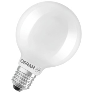 Osram LED-Leuchtmittel Globe95, E27, 2700K, 5,9W, Weissglas für angenehmes Licht.