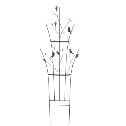 Neogard Rankgitter mit Blätter und Vögel Schwarz-Bronze 68 x 182 cm