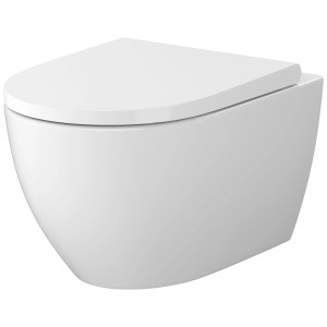 Set WC sospeso Cersanit Zen Pro Oval, senza brida, bianco.