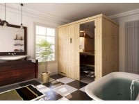 FinnTherm Sauna Cenik Natur 244 cm x 194 cm Wandstärke 40 mm