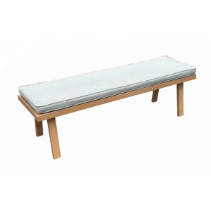 Greemotion Gartenbank Monaco, 140 cm, mit beigem Sitzpolster. Aluminiumbank in Holzoptik.